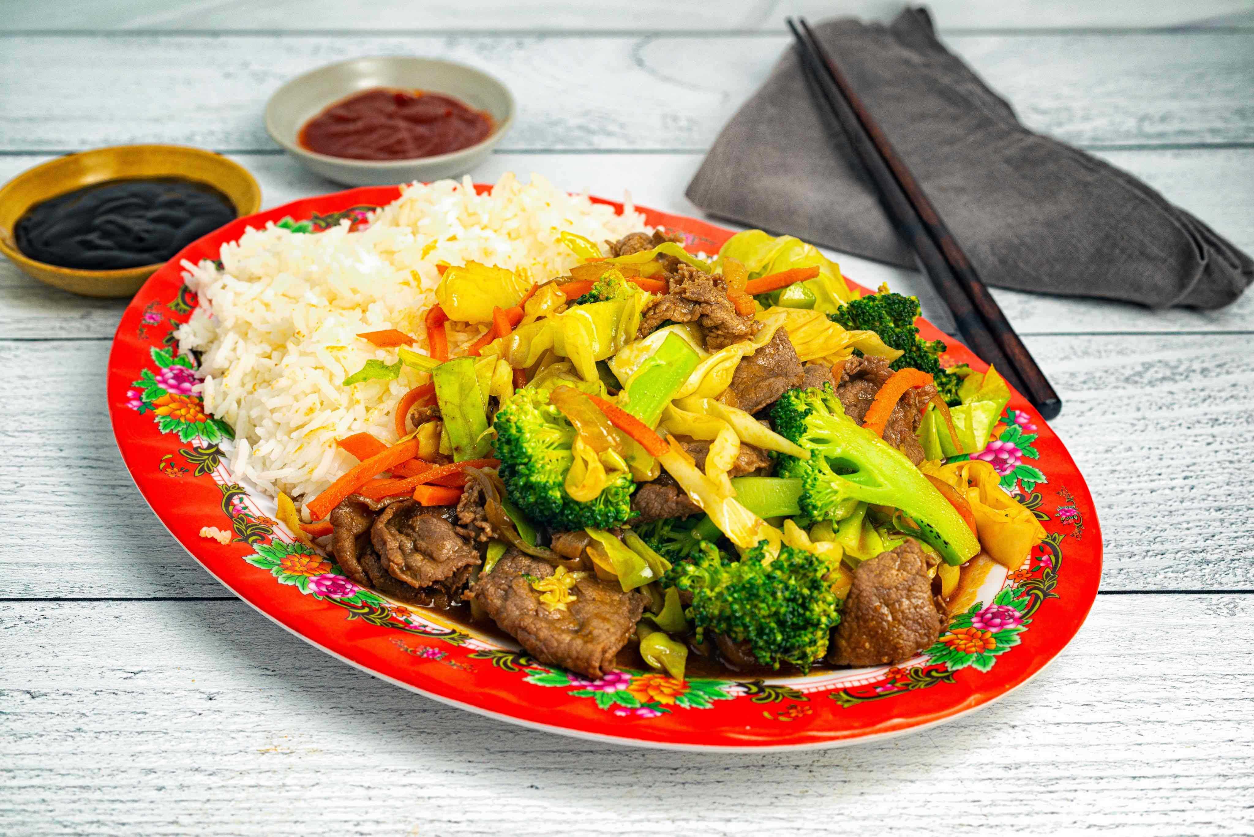 Rice with beef & vegetables